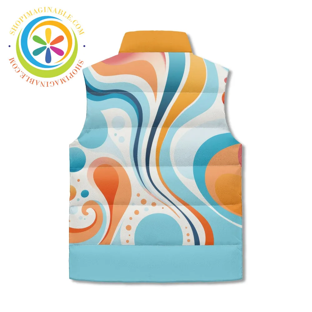 Abstract Art Unisex Zip Up Puffer Vest