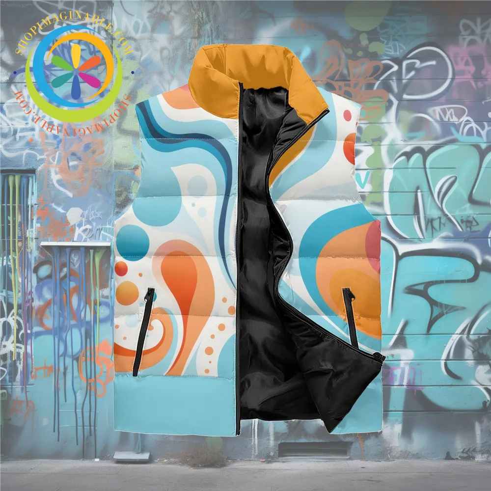 Abstract Art Unisex Zip Up Puffer Vest