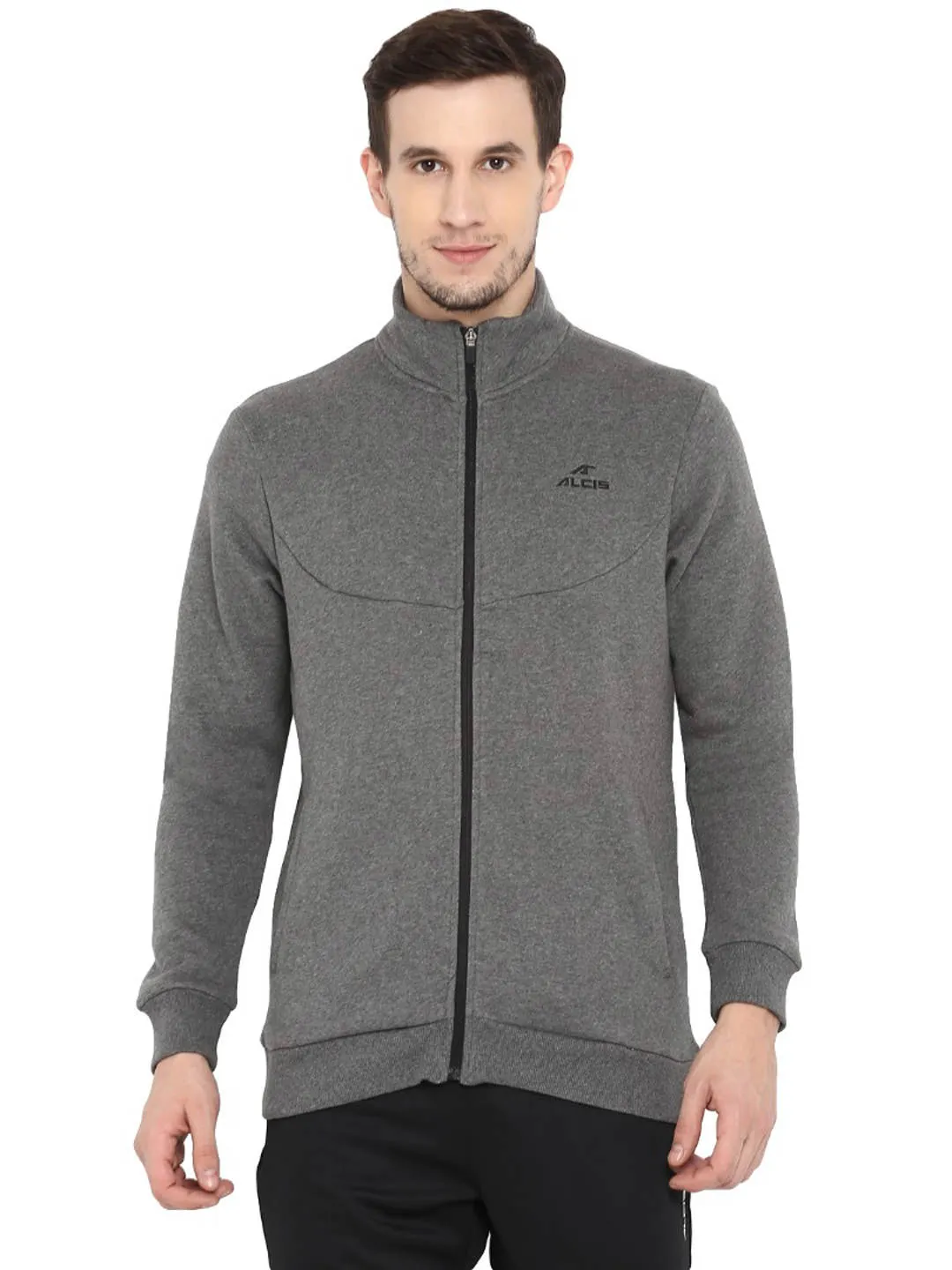 Alcis Men Grey Solid Lightweight Sporty Jacket