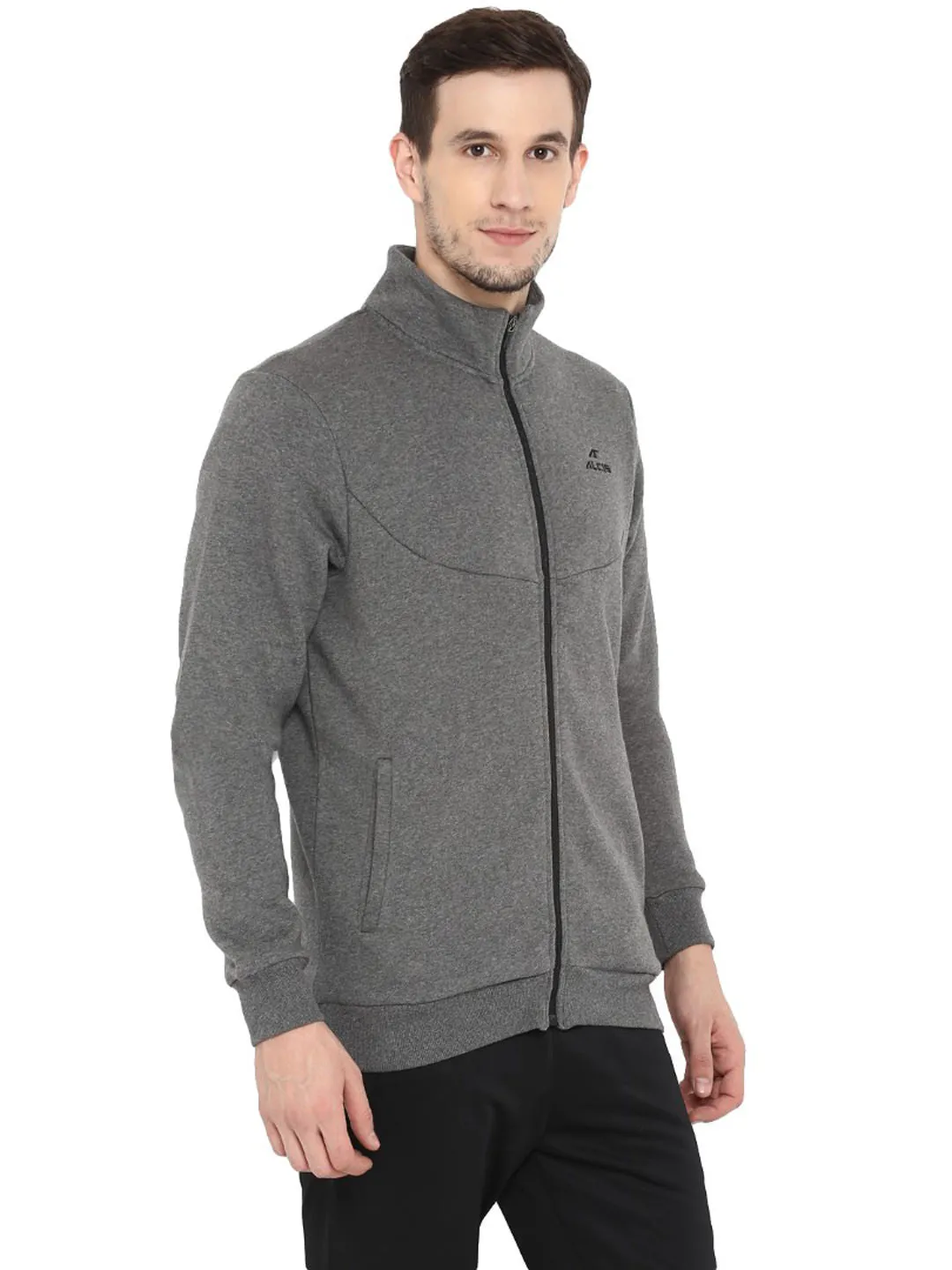 Alcis Men Grey Solid Lightweight Sporty Jacket