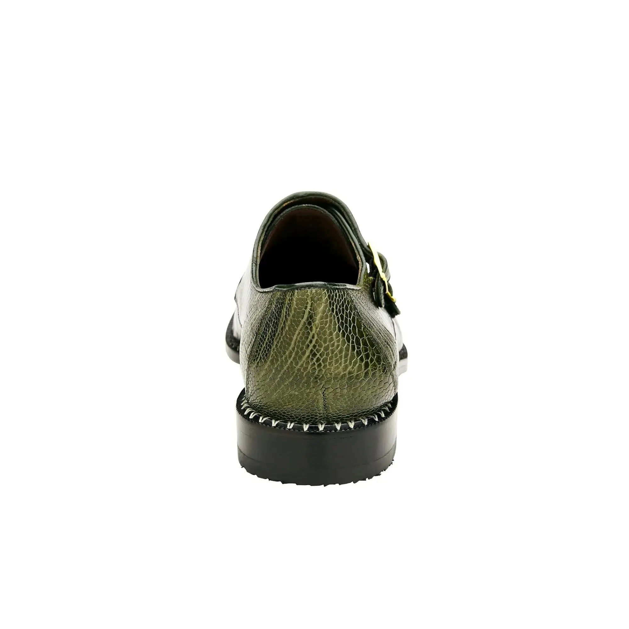Belvedere Valiente in Antique Forest Ostrich Leg Monkstraps