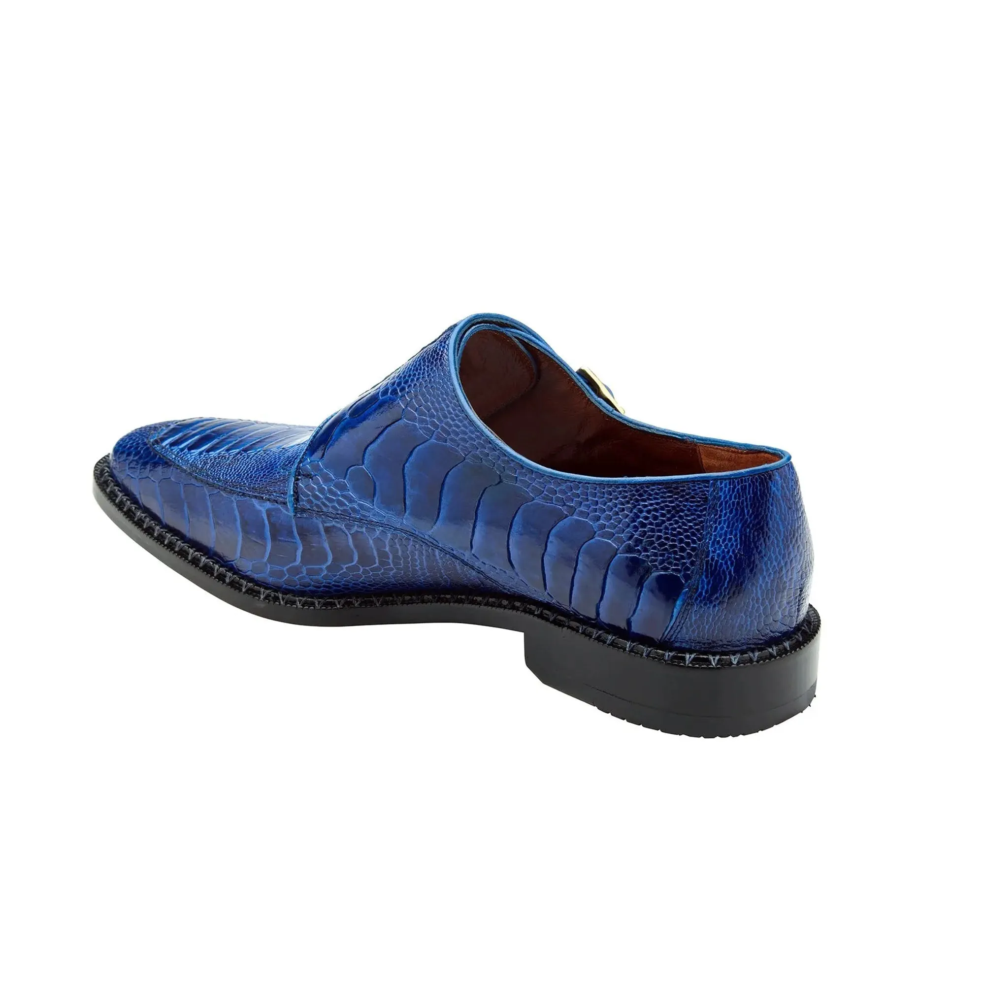 Belvedere Valiente in Antique Ocean Ostrich Leg Monkstraps