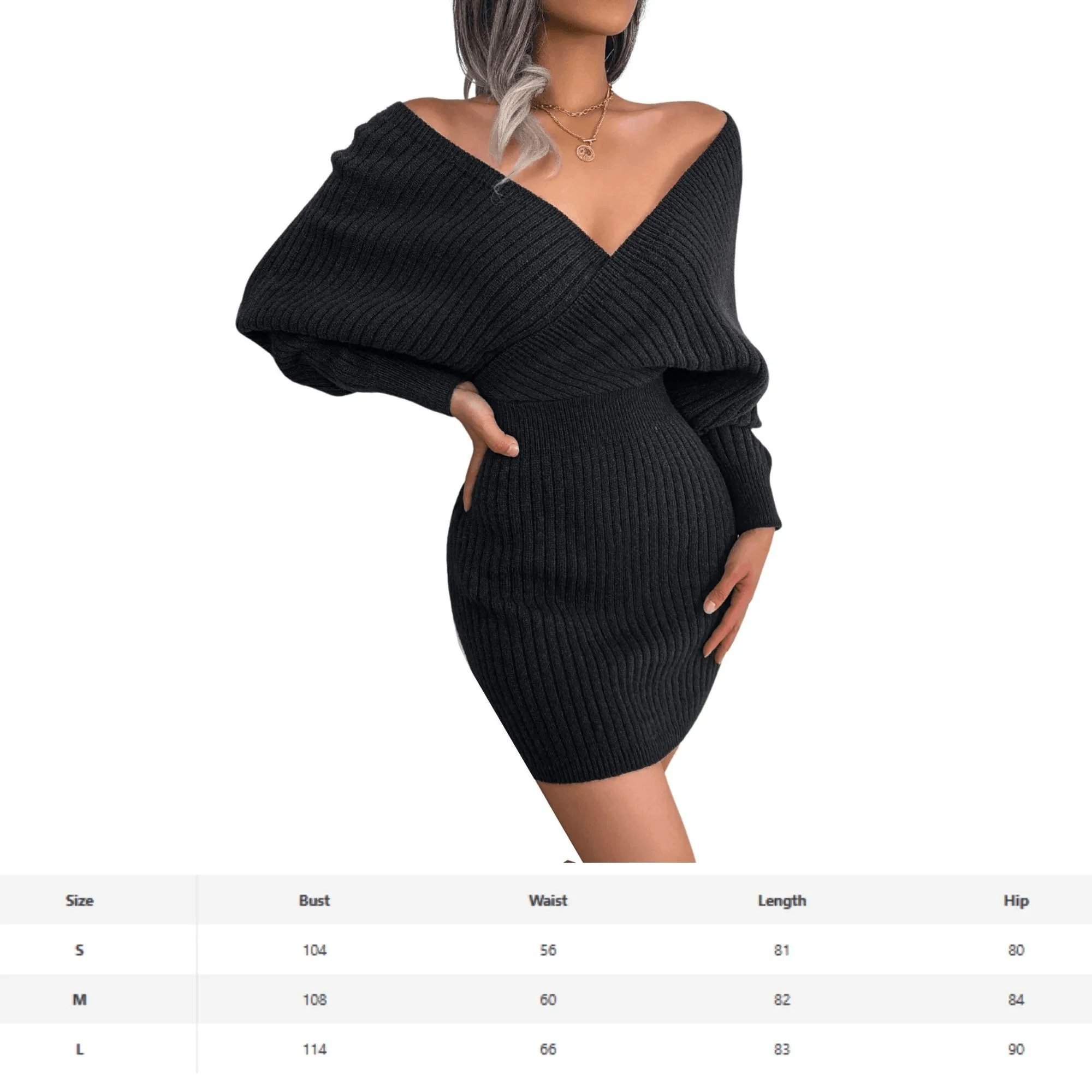 Bodycon Mini Sweater Dresses For Women 2025 Casual Long Sleeve Knit Dress