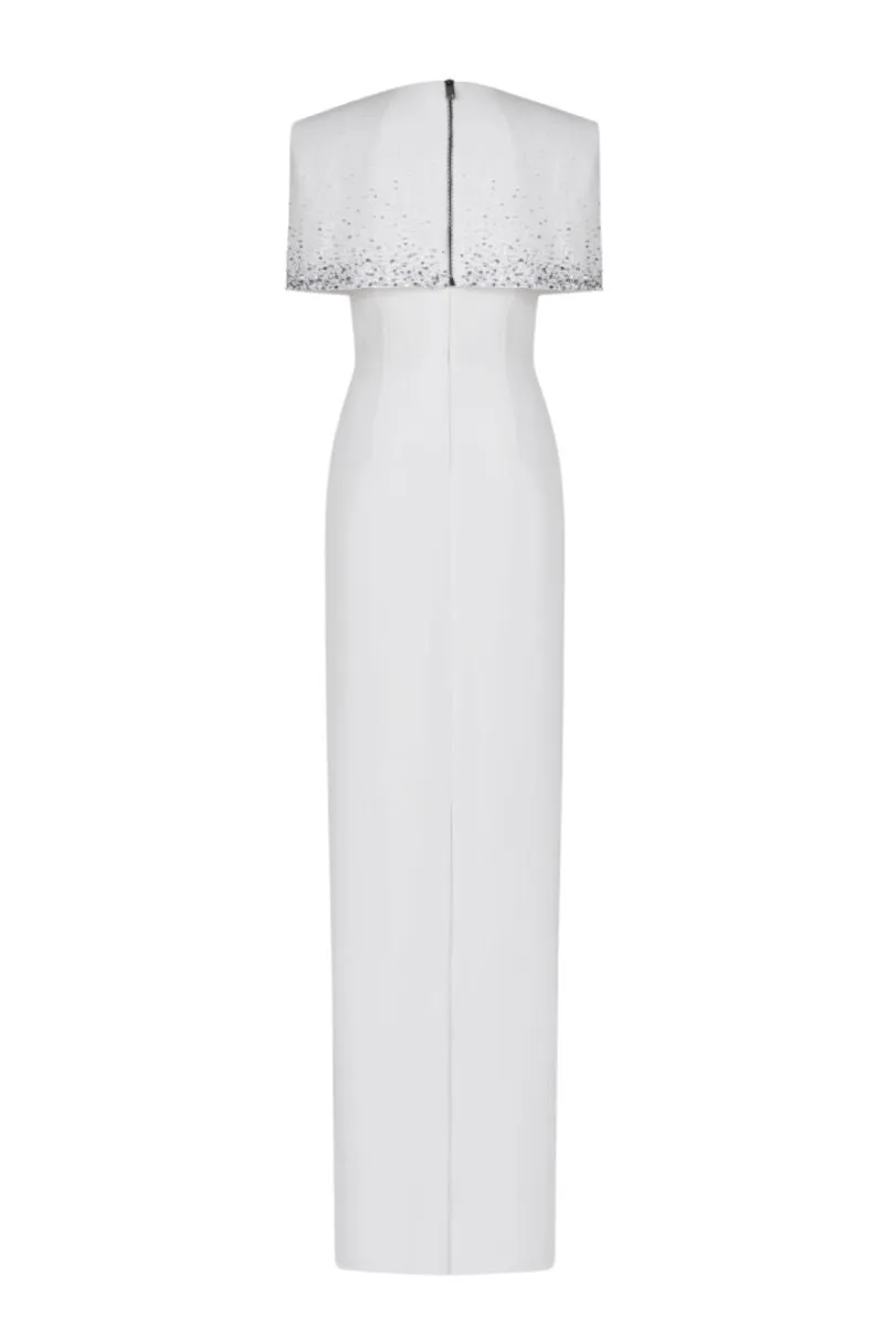 BRADFORD WHITE GOWN WITH SHOULDER CAPE