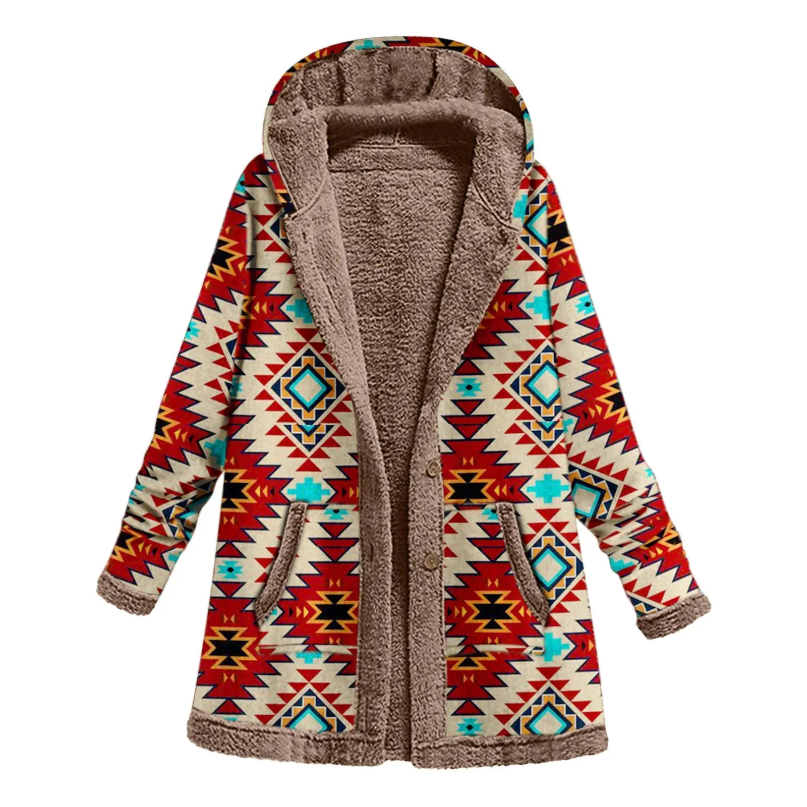 Casual Patchwork Hooded Women's Winter Coat