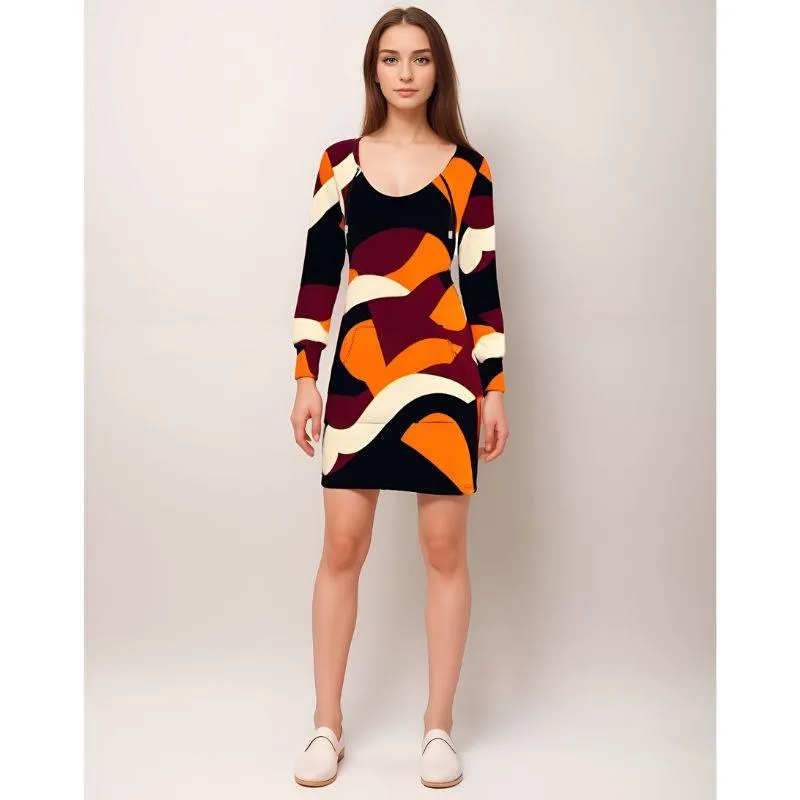 Copenhagen Print Hoodie Dress - Airline Series