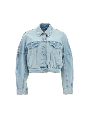 Cropped Stretch Denim Jacket