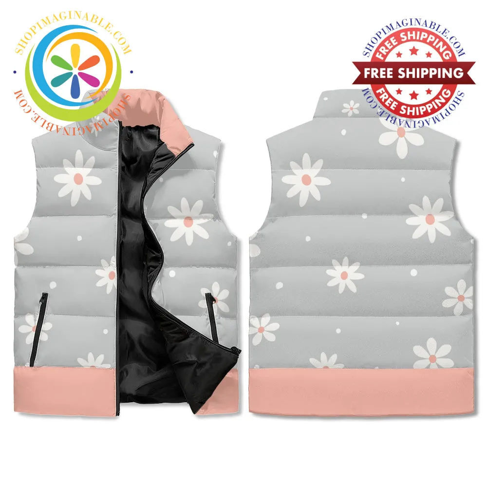 Daisy Floral Puffer Vest
