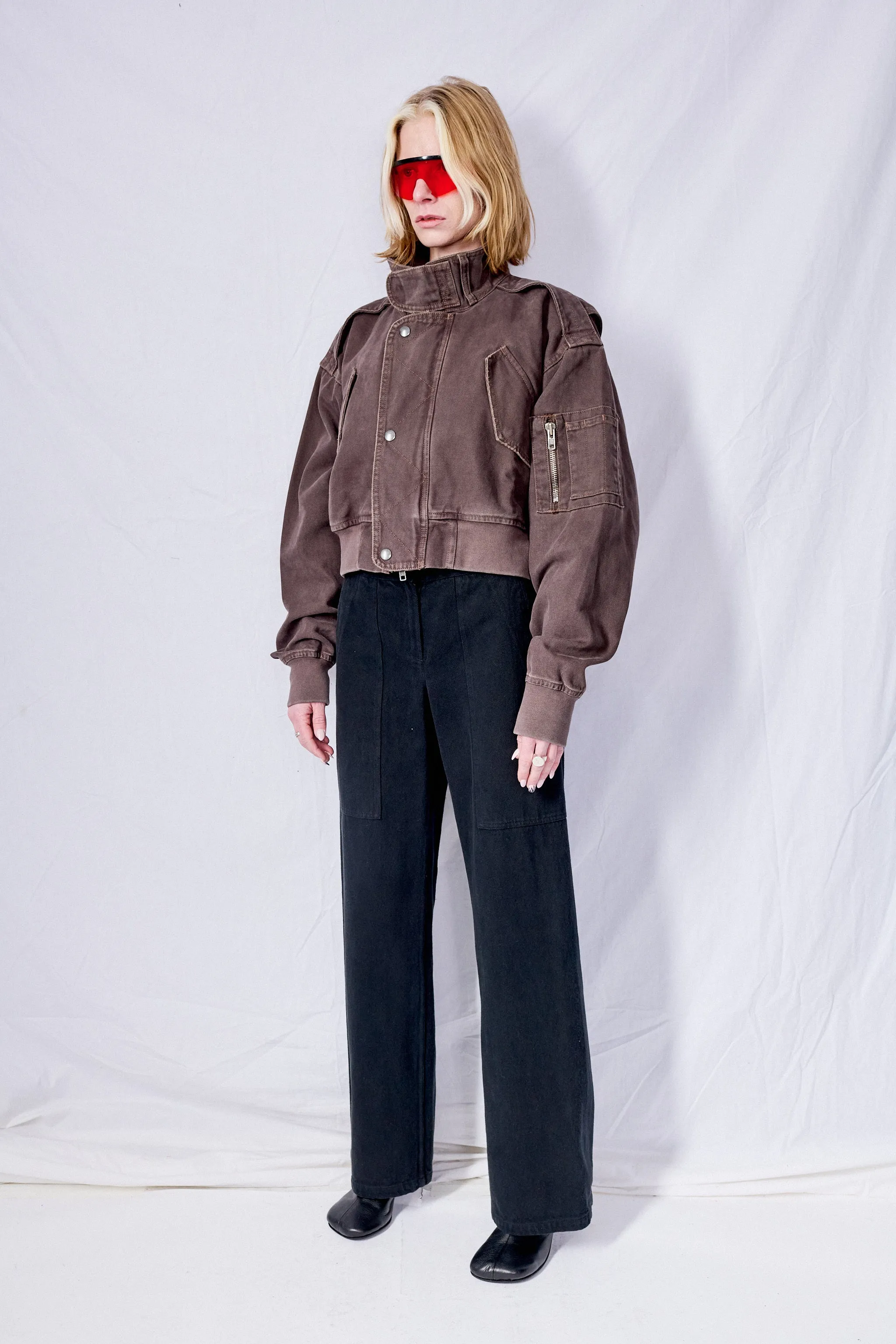 Dark Brown Workwear Aviator Jacket