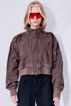 Dark Brown Workwear Aviator Jacket