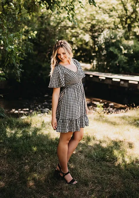 Gingham Smocked Babydoll Dress