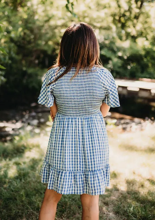 Gingham Smocked Babydoll Dress