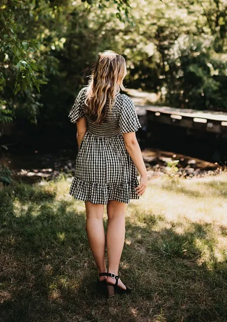 Gingham Smocked Babydoll Dress