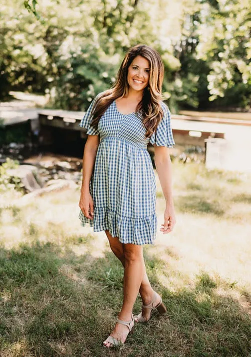 Gingham Smocked Babydoll Dress