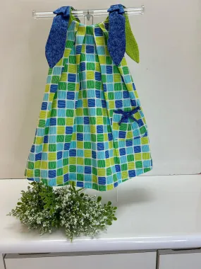 Green and blue plaid dress -