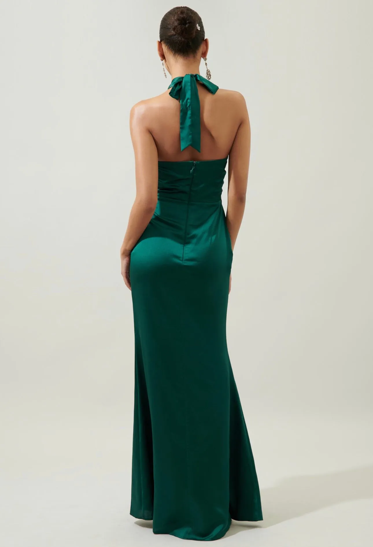 Halter Satin Maxi Dress