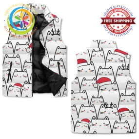 Holiday Cats Unisex Zip Up Puffer Vest