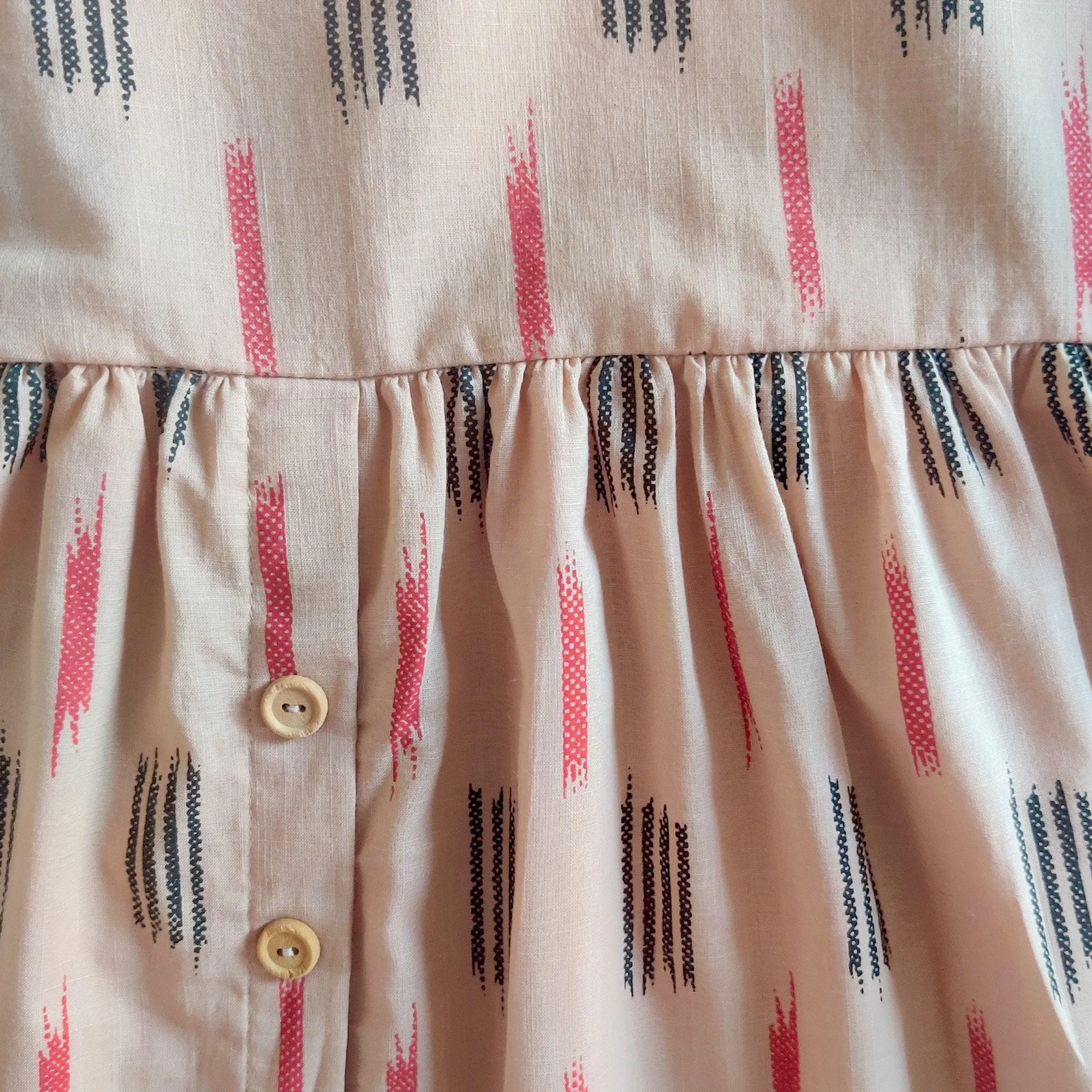 Ikeda Designs Ikat Print half Sleeves Dress - Pink