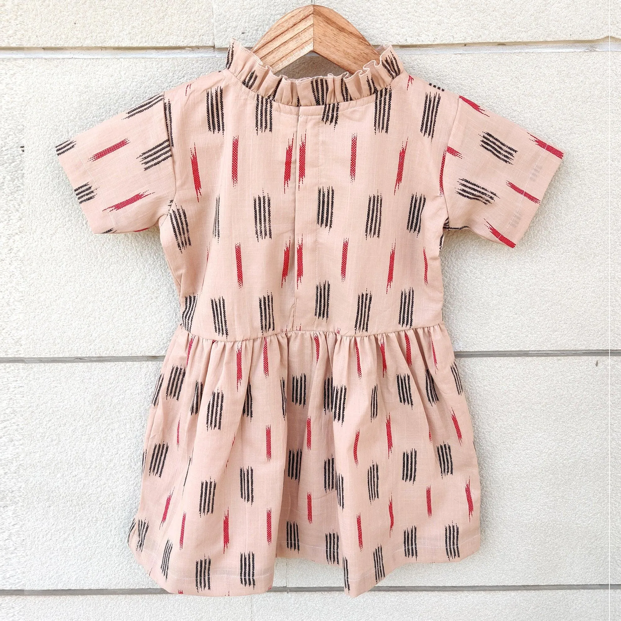 Ikeda Designs Ikat Print half Sleeves Dress - Pink