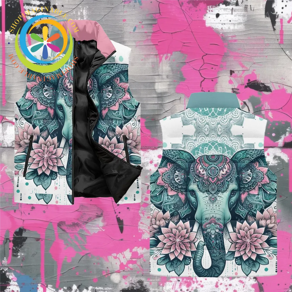 Mandala Elephant Puffer Vest