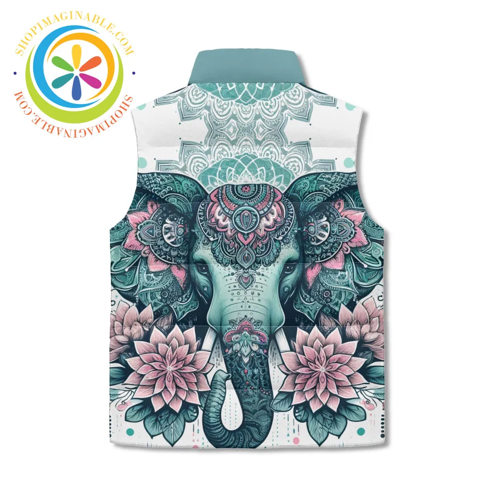 Mandala Elephant Puffer Vest