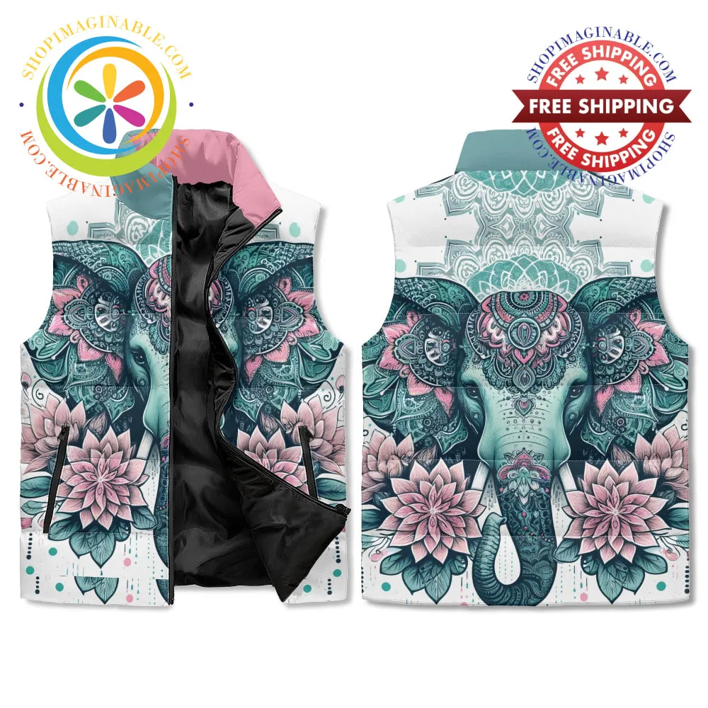 Mandala Elephant Puffer Vest