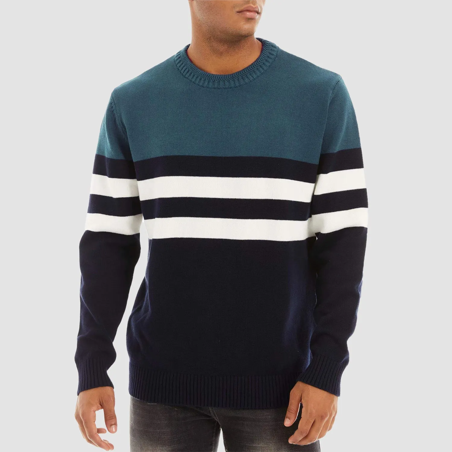 Men's Crewneck Sweater Thermal Knitted Sweatshirt