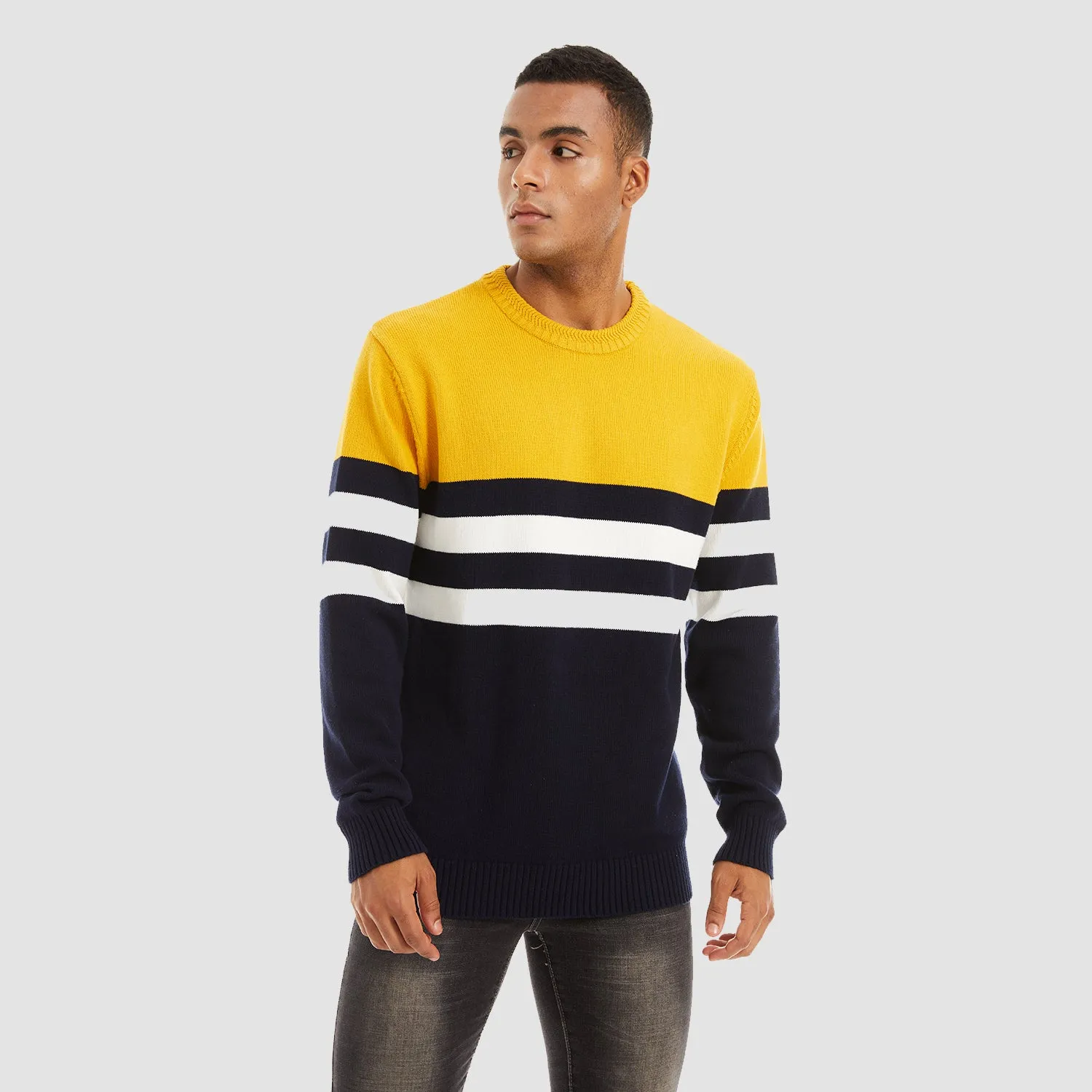 Men's Crewneck Sweater Thermal Knitted Sweatshirt