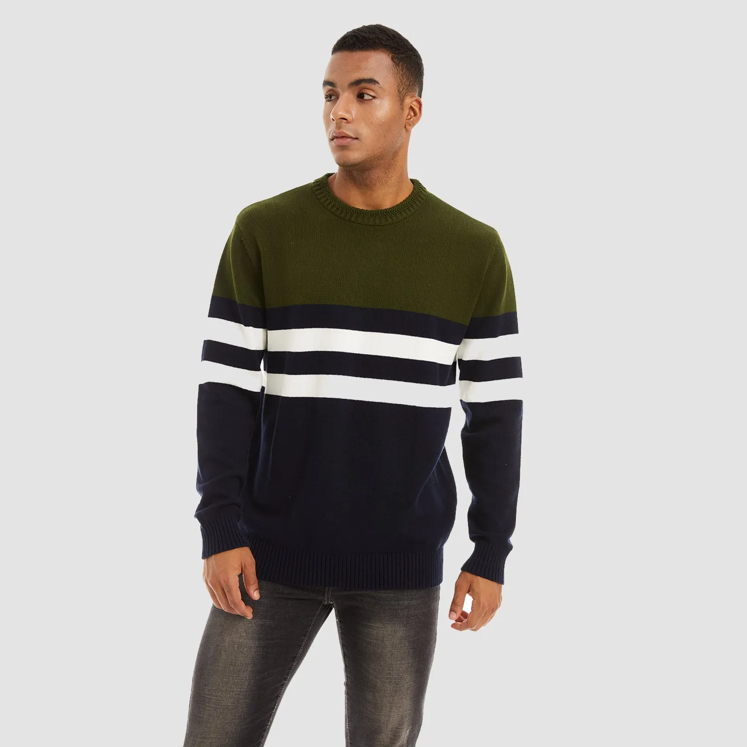 Men's Crewneck Sweater Thermal Knitted Sweatshirt