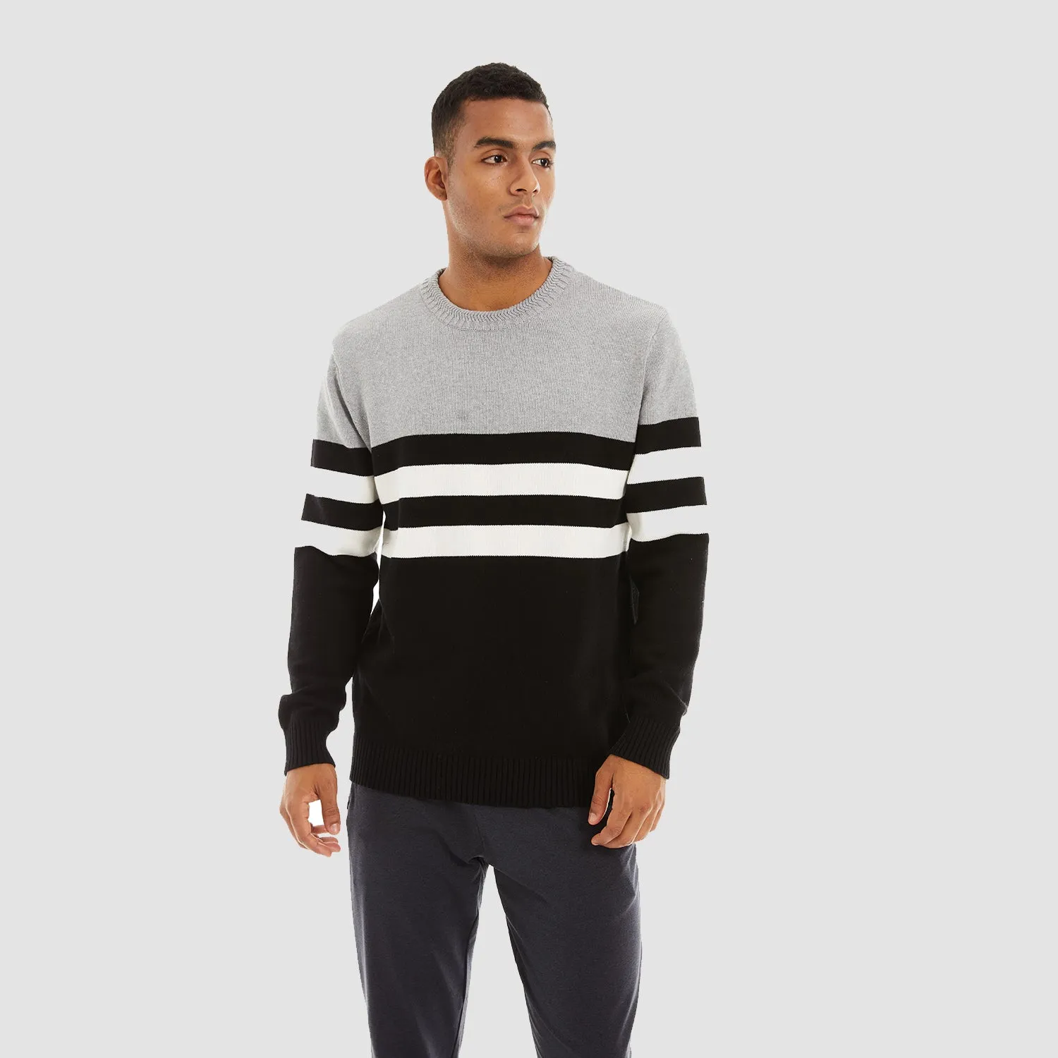 Men's Crewneck Sweater Thermal Knitted Sweatshirt