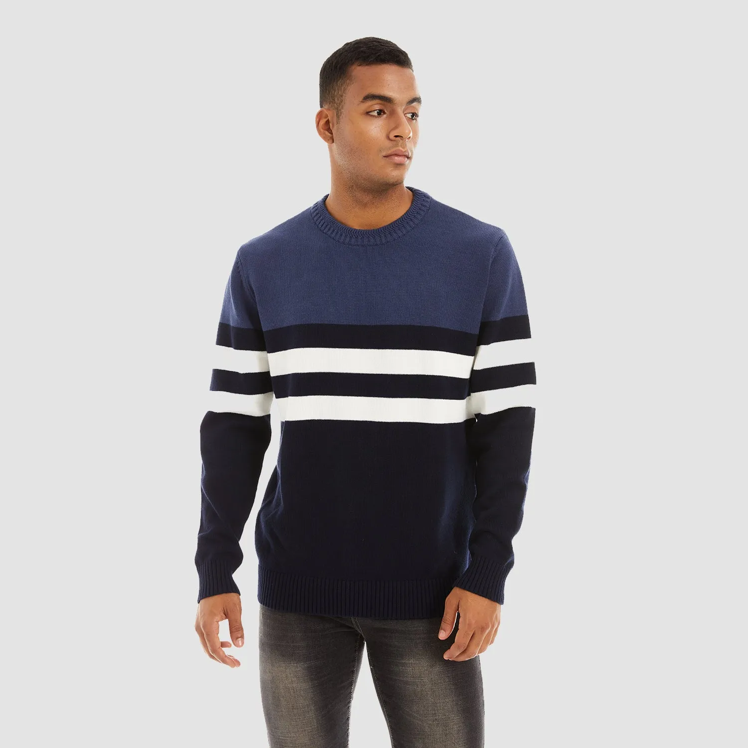 Men's Crewneck Sweater Thermal Knitted Sweatshirt