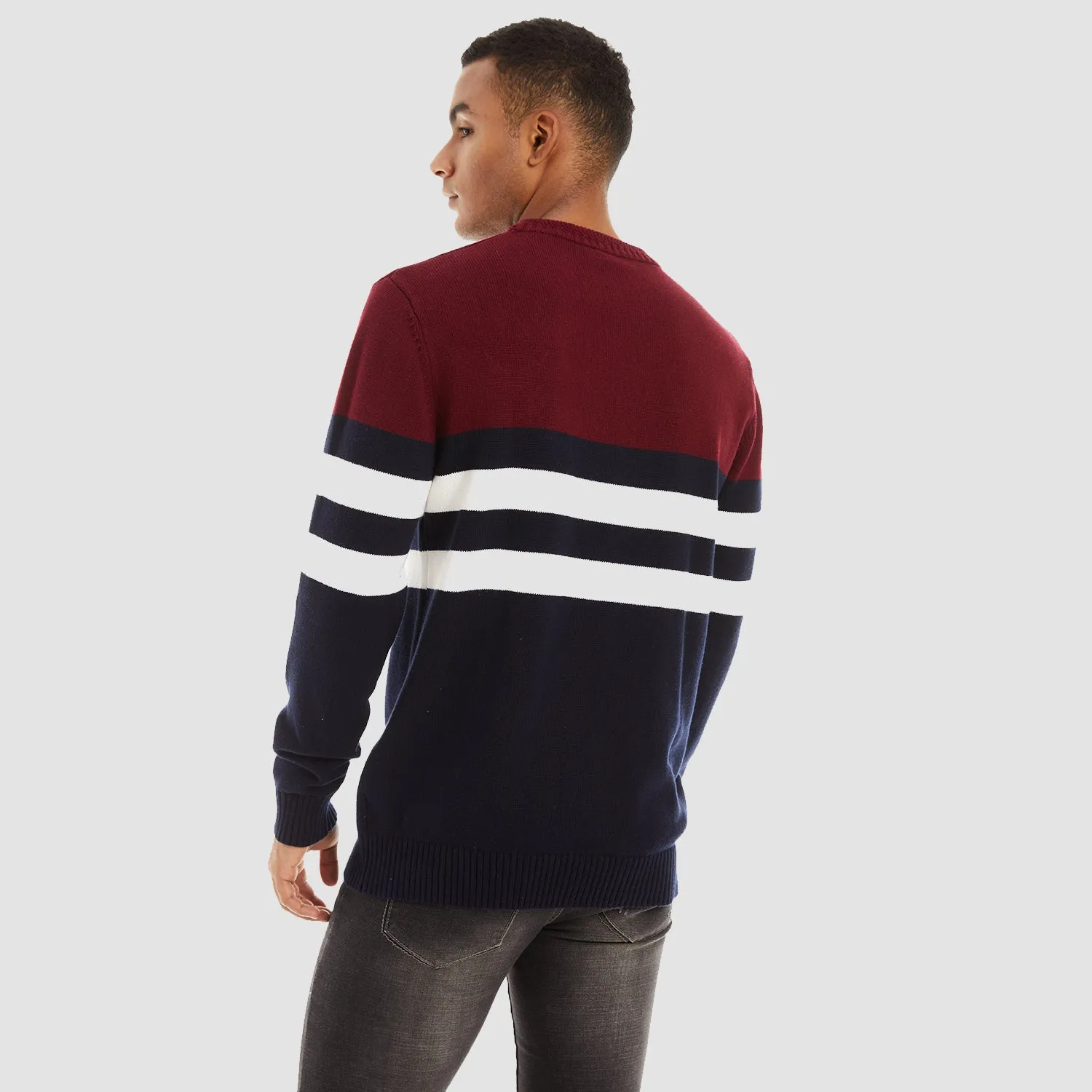 Men's Crewneck Sweater Thermal Knitted Sweatshirt