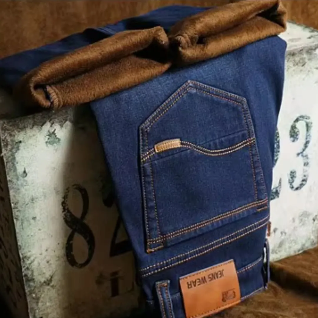 Men's Winter Fleece Lined Slim Jeans
