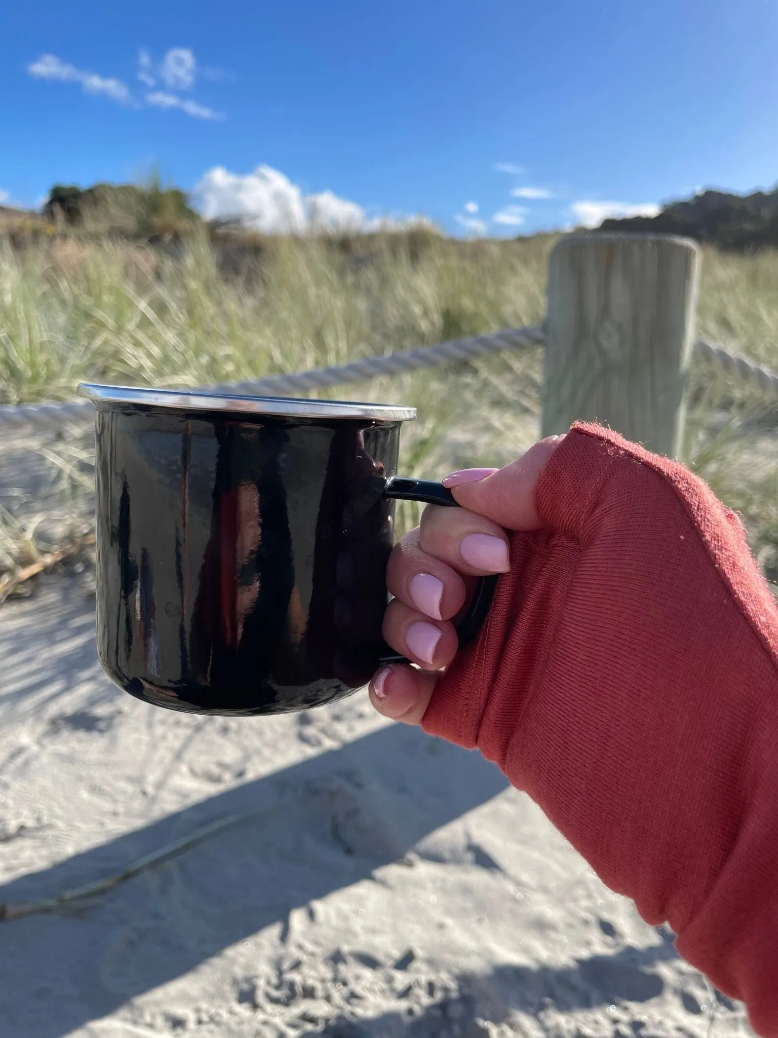 MERINO WOOL FINGERLESS GLOVES BRICK