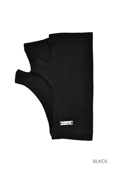 MERINO WOOL FINGERLESS GLOVES WOMENS BLACK
