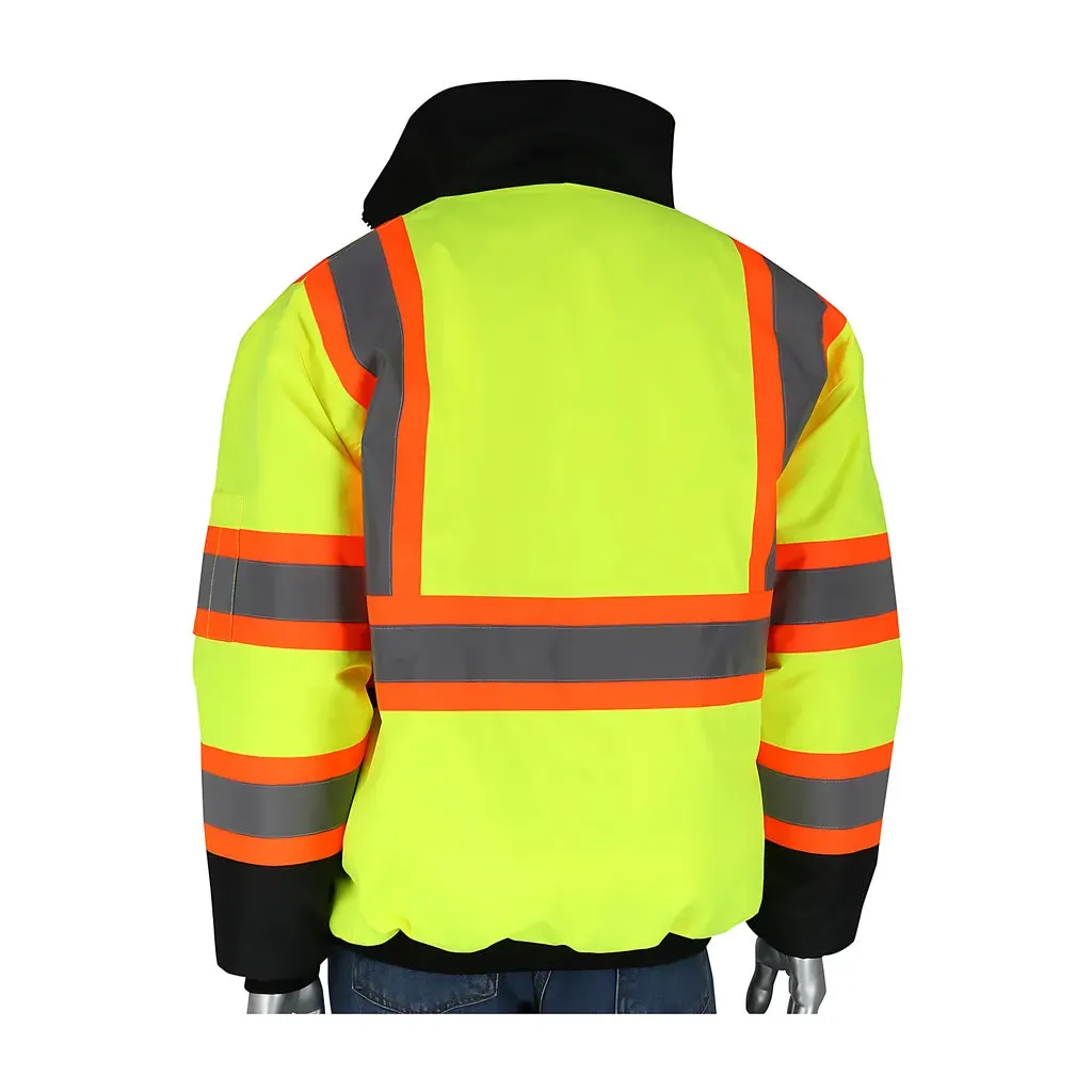 PIP 333-1745-LY/L ANSI Type R Class 3 Value Two-Tone, Black Bottom Bomber Jacket