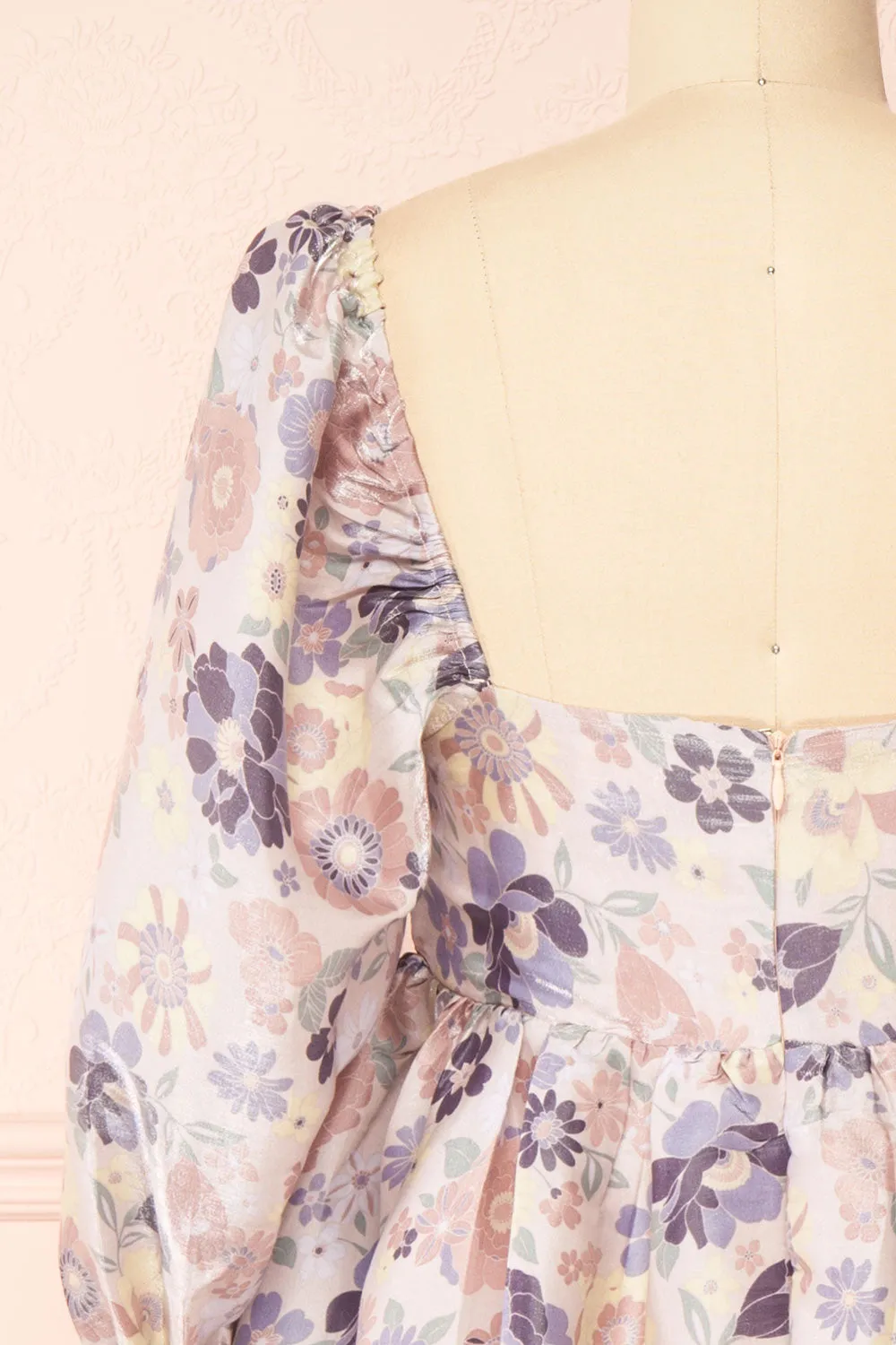 Violette | Short Floral Dress w/ Puff Sleeves