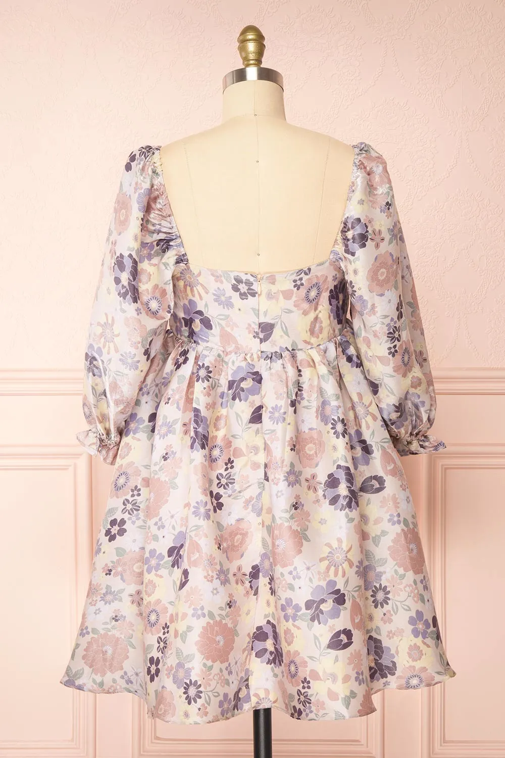 Violette | Short Floral Dress w/ Puff Sleeves