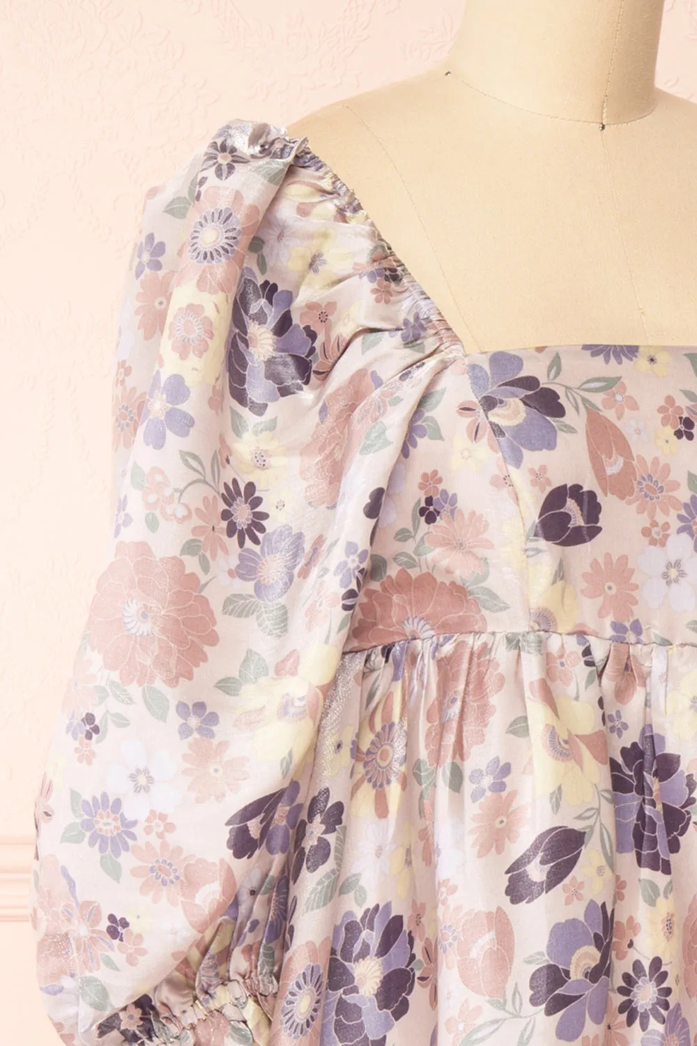 Violette | Short Floral Dress w/ Puff Sleeves